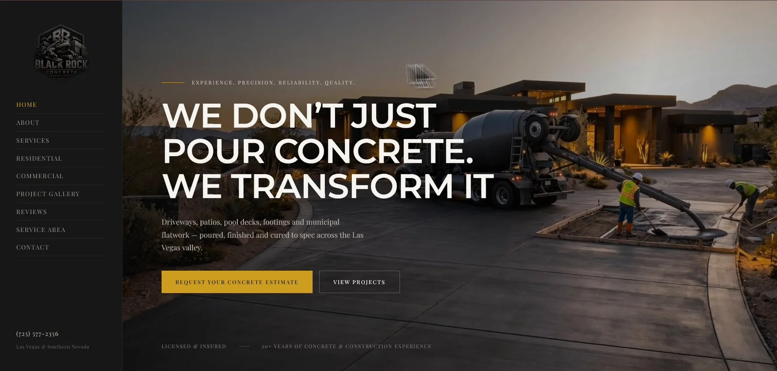 Black Rock Concrete website