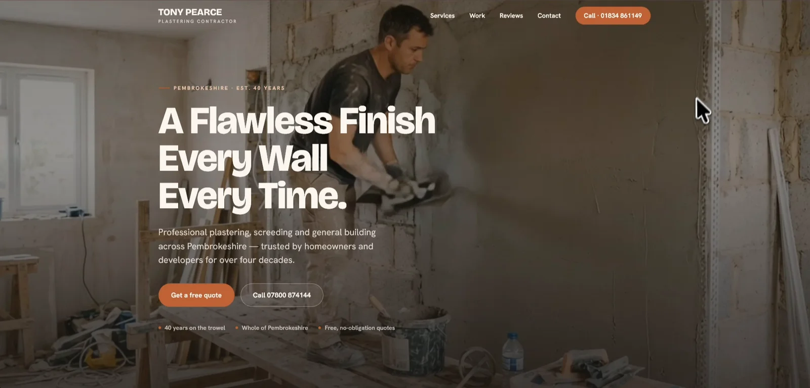 Plastering Contractor website